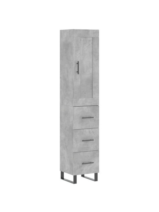 Komoda, betono pilkos spalvos, 34,5x34x180cm, apdirbta mediena