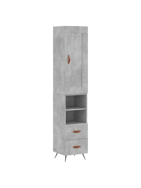Komoda, betono pilkos spalvos, 34,5x34x180cm, apdirbta mediena