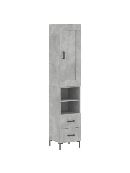 Komoda, betono pilkos spalvos, 34,5x34x180cm, apdirbta mediena