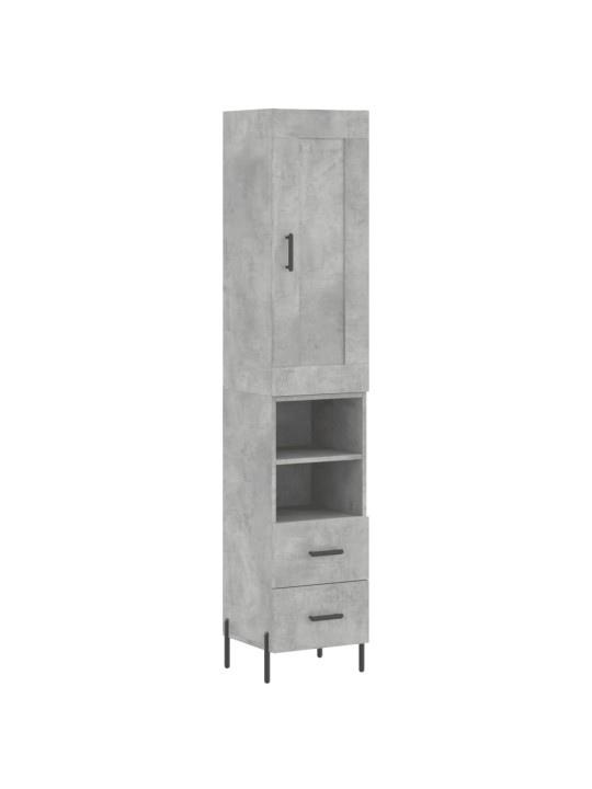 Komoda, betono pilkos spalvos, 34,5x34x180cm, apdirbta mediena