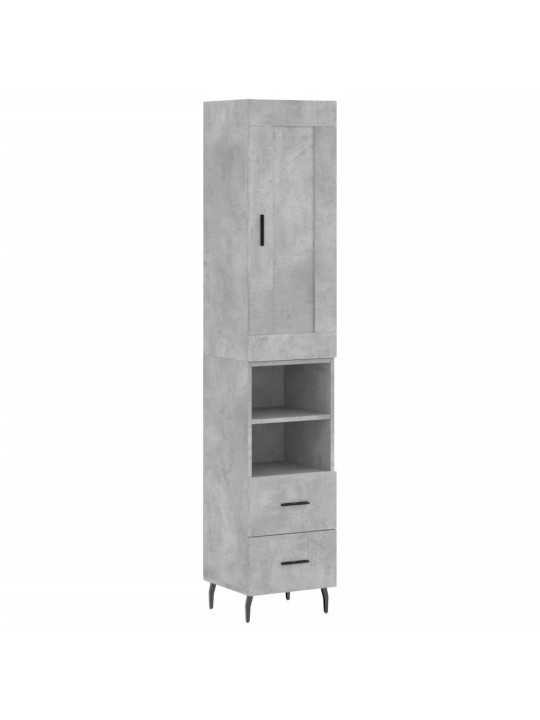 Komoda, betono pilkos spalvos, 34,5x34x180cm, apdirbta mediena