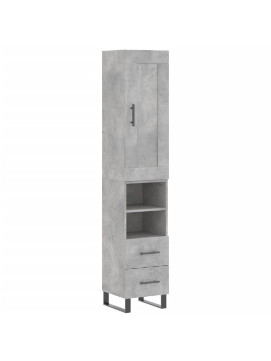 Komoda, betono pilkos spalvos, 34,5x34x180cm, apdirbta mediena