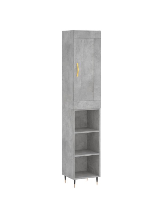 Komoda, betono pilkos spalvos, 34,5x34x180cm, apdirbta mediena