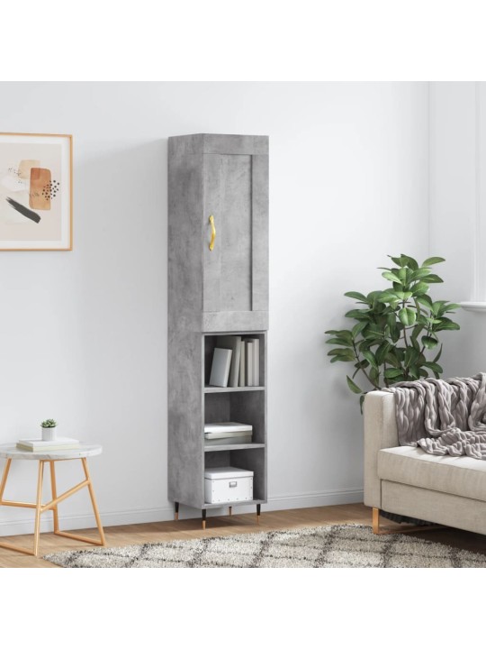 Komoda, betono pilkos spalvos, 34,5x34x180cm, apdirbta mediena