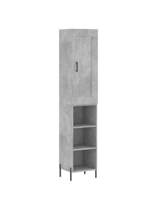 Komoda, betono pilkos spalvos, 34,5x34x180cm, apdirbta mediena