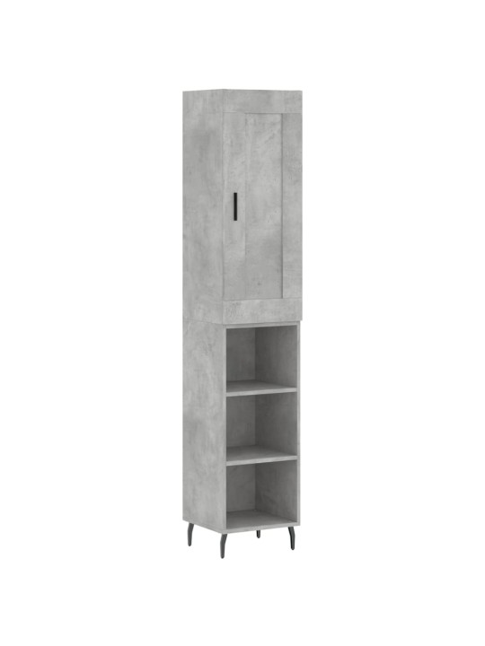 Komoda, betono pilkos spalvos, 34,5x34x180cm, apdirbta mediena