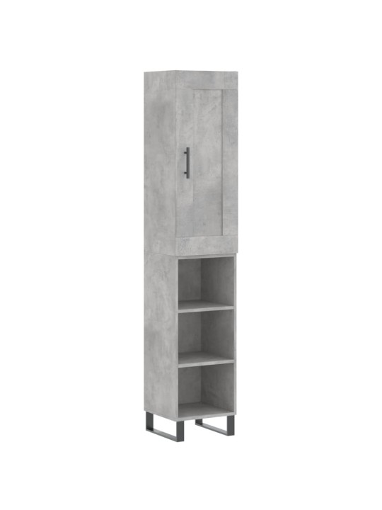 Komoda, betono pilkos spalvos, 34,5x34x180cm, apdirbta mediena