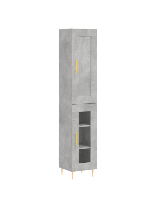 Komoda, betono pilkos spalvos, 34,5x34x180cm, apdirbta mediena