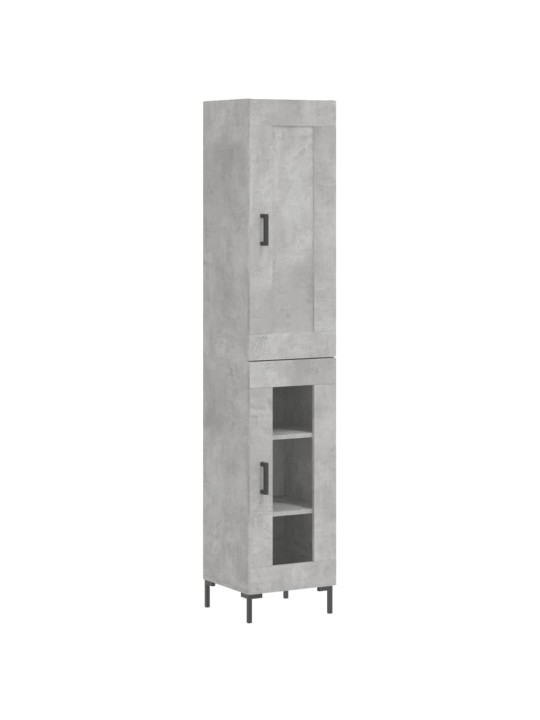 Komoda, betono pilkos spalvos, 34,5x34x180cm, apdirbta mediena