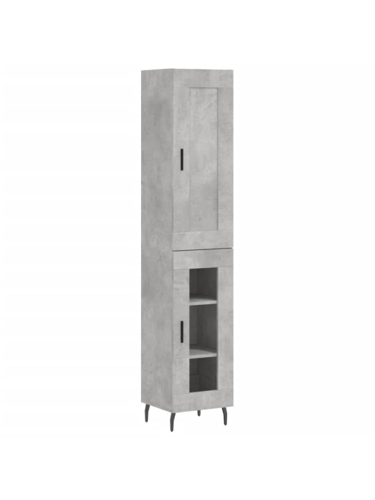 Komoda, betono pilkos spalvos, 34,5x34x180cm, apdirbta mediena
