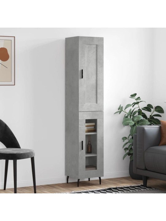 Komoda, betono pilkos spalvos, 34,5x34x180cm, apdirbta mediena
