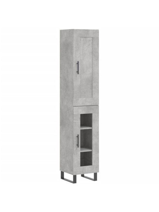 Komoda, betono pilkos spalvos, 34,5x34x180cm, apdirbta mediena