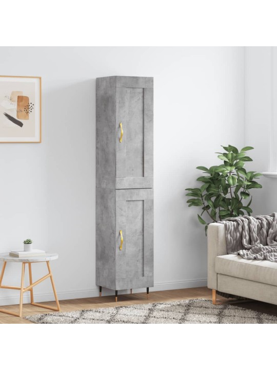 Komoda, betono pilkos spalvos, 34,5x34x180cm, apdirbta mediena