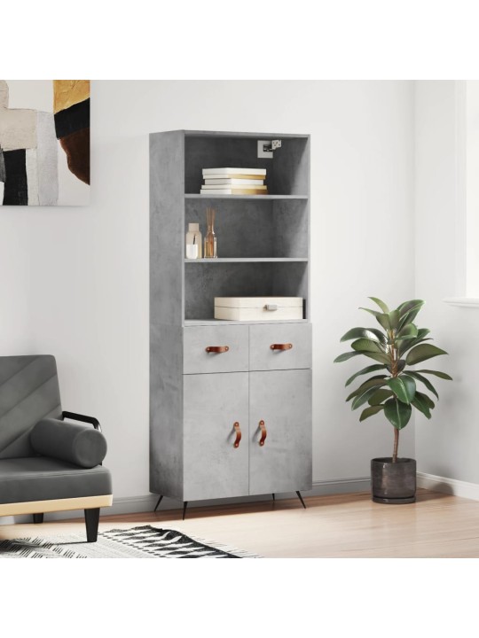 Komoda, betono pilkos spalvos, 69,5x34x180cm, apdirbta mediena
