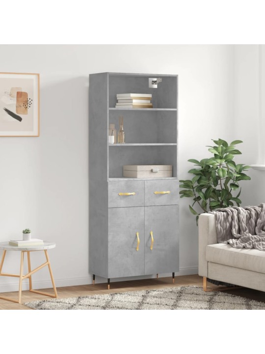 Komoda, betono pilkos spalvos, 69,5x34x180cm, apdirbta mediena