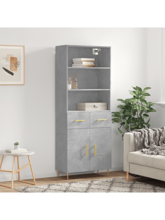Komoda, betono pilkos spalvos, 69,5x34x180cm, apdirbta mediena