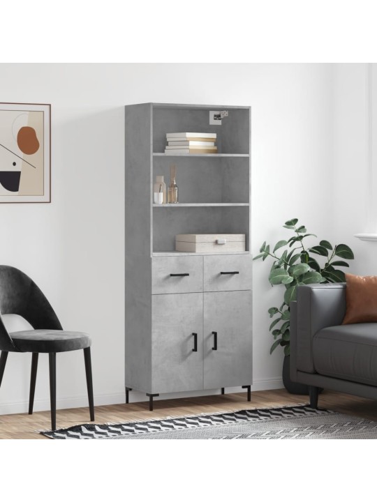 Komoda, betono pilkos spalvos, 69,5x34x180cm, apdirbta mediena