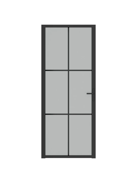 Vidaus durys, juodos, 83x201,5cm, matinis stiklas ir aliuminis