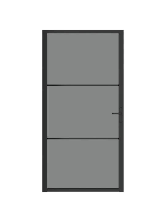 Vidaus durys, juodos, 102,5x201,5cm, ESG stiklas ir aliuminis