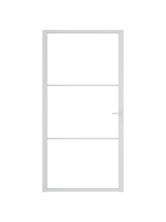 Vidaus durys, baltos, 102,5x201,5cm, ESG stiklas ir aliuminis