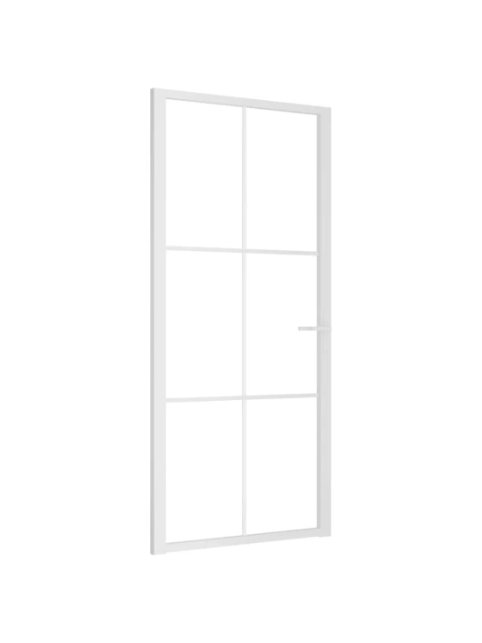 Vidaus durys, baltos, 93x201,5cm, ESG stiklas ir aliuminis