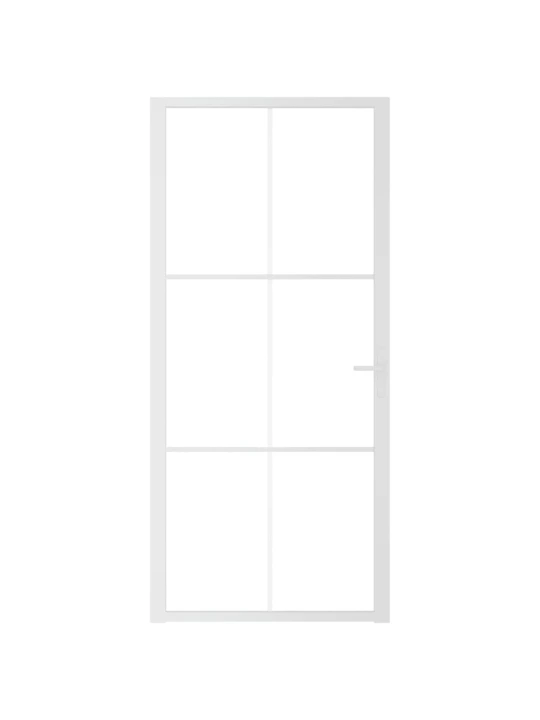 Vidaus durys, baltos, 93x201,5cm, ESG stiklas ir aliuminis