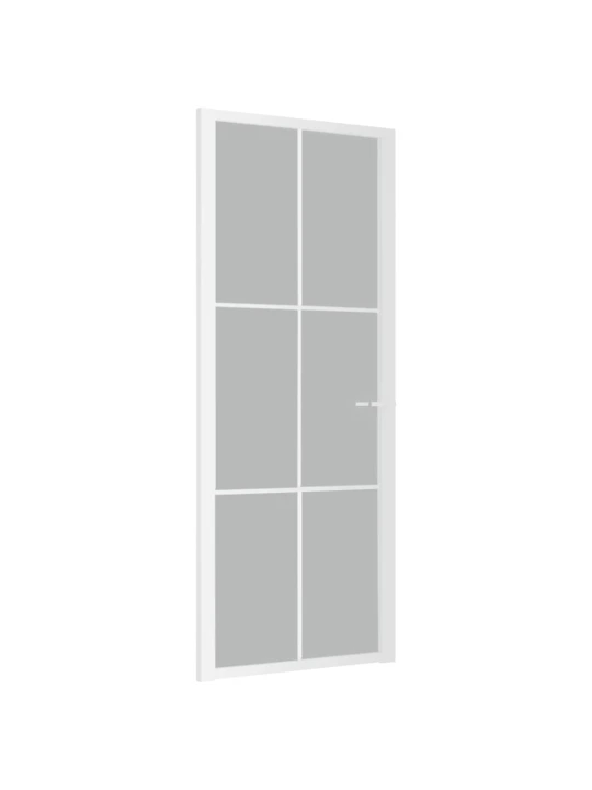 Vidaus durys, baltos, 83x201,5cm, matinis stiklas ir aliuminis