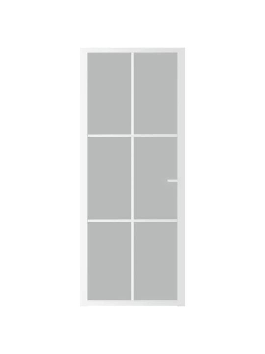Vidaus durys, baltos, 83x201,5cm, matinis stiklas ir aliuminis