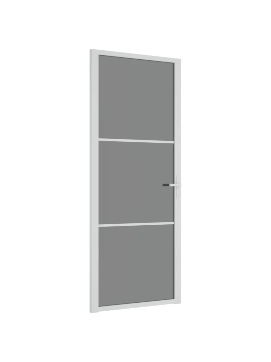 Vidaus durys, baltos, 83x201,5cm, ESG stiklas ir aliuminis