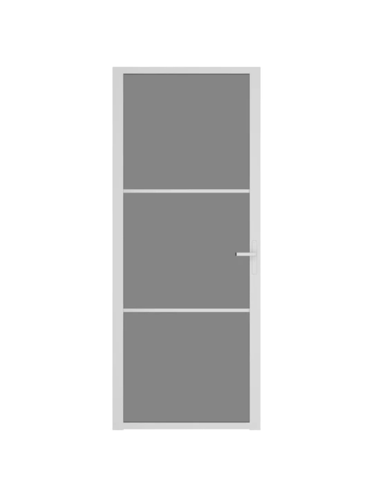 Vidaus durys, baltos, 83x201,5cm, ESG stiklas ir aliuminis