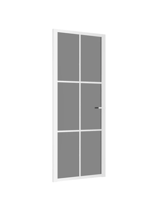 Vidaus durys, baltos, 83x201,5cm, ESG stiklas ir aliuminis