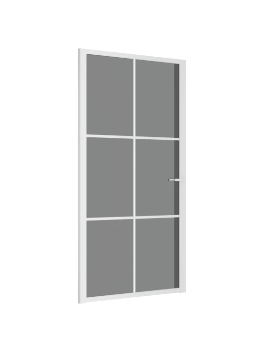 Vidaus durys, baltos, 102,5x201,5cm, ESG stiklas ir aliuminis