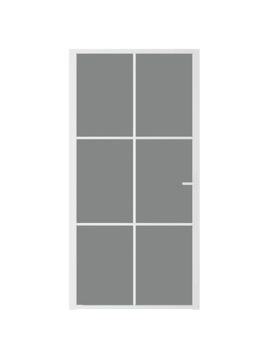 Vidaus durys, baltos, 102,5x201,5cm, ESG stiklas ir aliuminis
