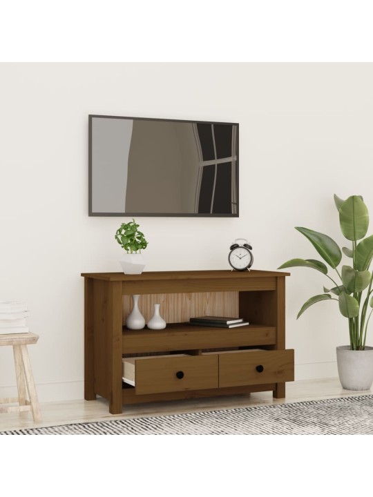 Televizoriaus spintelė, medaus ruda, 79x35x52cm, pušies masyvas
