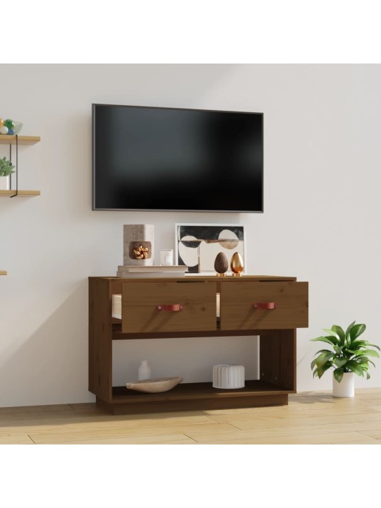 Televizoriaus spintelė, medaus ruda, 90x40x60cm, pušies masyvas