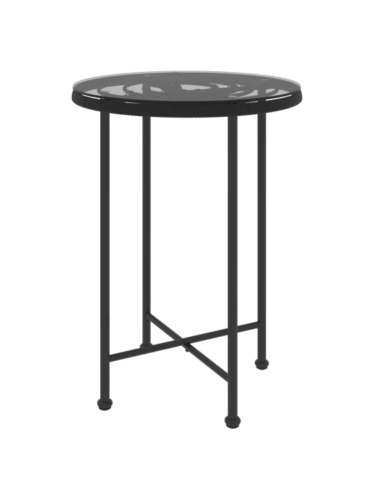 Valgomojo stalas, juodas, 55cm, grūdintas stiklas ir plienas