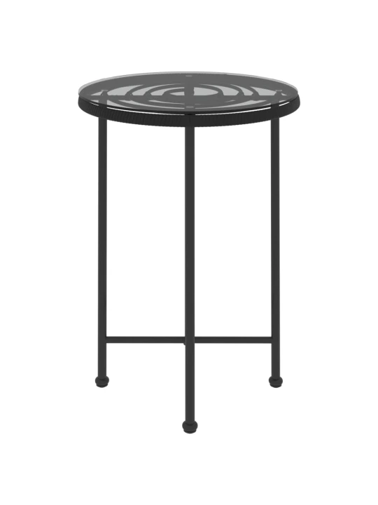 Valgomojo stalas, juodas, 55cm, grūdintas stiklas ir plienas