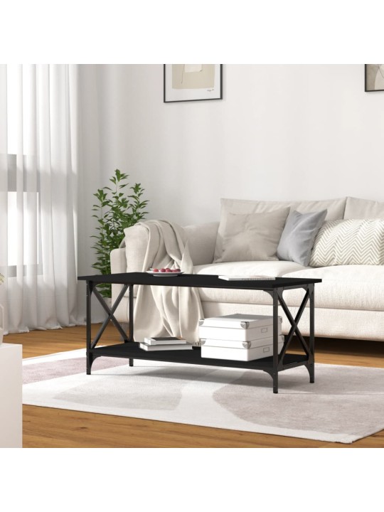 Kavos staliukas, juodas, 100x45x45cm, apdirbta mediena/geležis