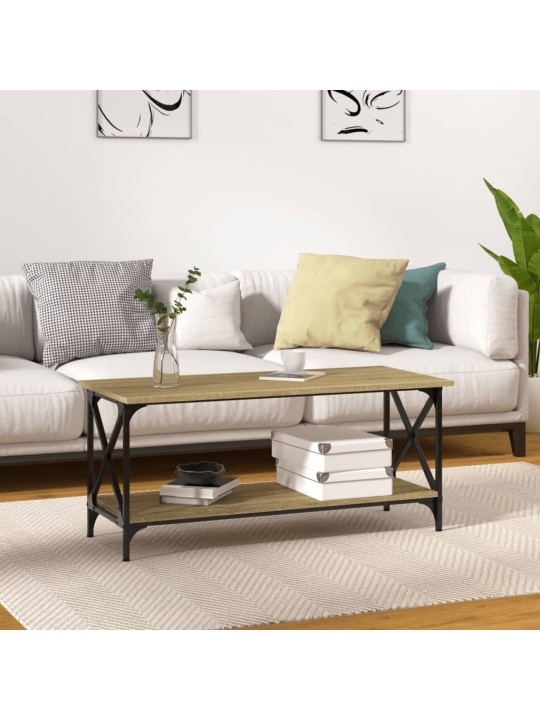 Kavos staliukas, juodas, 100x45x45cm, apdirbta mediena/geležis