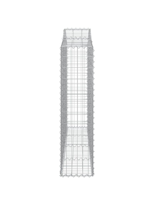 Išlenkti gabiono krepšiai, 2vnt., 200x30x120/140cm, geležis