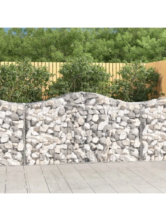 Išlenkti gabiono krepšiai, 18vnt., 200x50x100/120cm, geležis