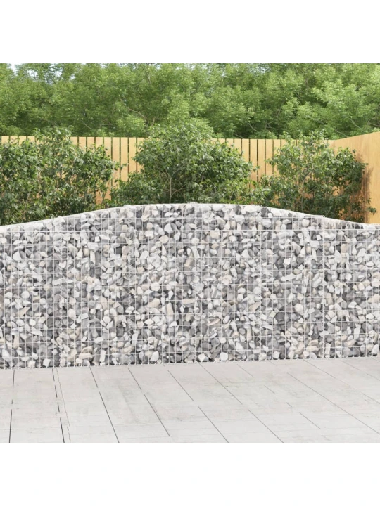 Išlenkti gabiono krepšiai, 10vnt., 400x30x100/120cm, geležis