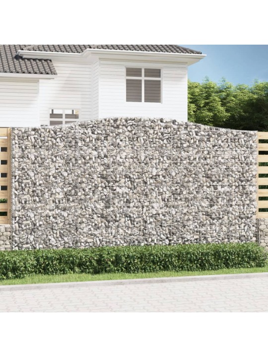 Išlenkti gabiono krepšiai, 3vnt., 400x50x220/240cm, geležis