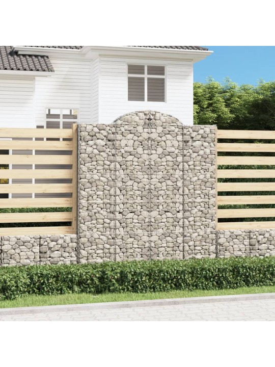 Išlenkti gabiono krepšiai, 9vnt., 200x50x220/240cm, geležis