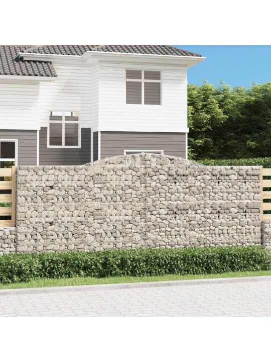 Išlenkti gabiono krepšiai, 4vnt., 400x30x160/180cm, geležis