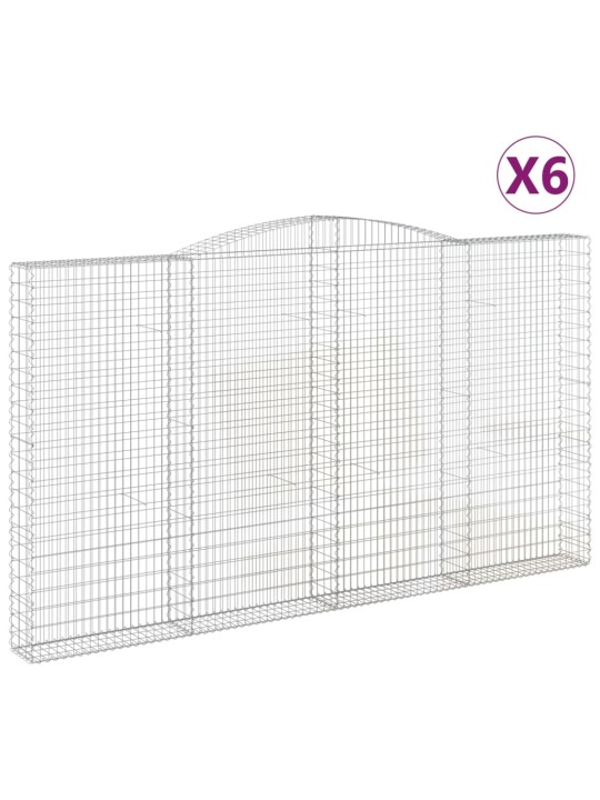 Išlenkti gabiono krepšiai, 6vnt., 400x30x220/240cm, geležis