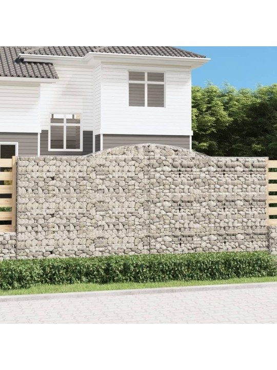 Išlenkti gabiono krepšiai, 5vnt., 400x50x180/200cm, geležis