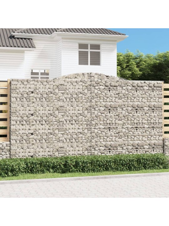 Išlenkti gabiono krepšiai, 7vnt., 400x50x220/240cm, geležis