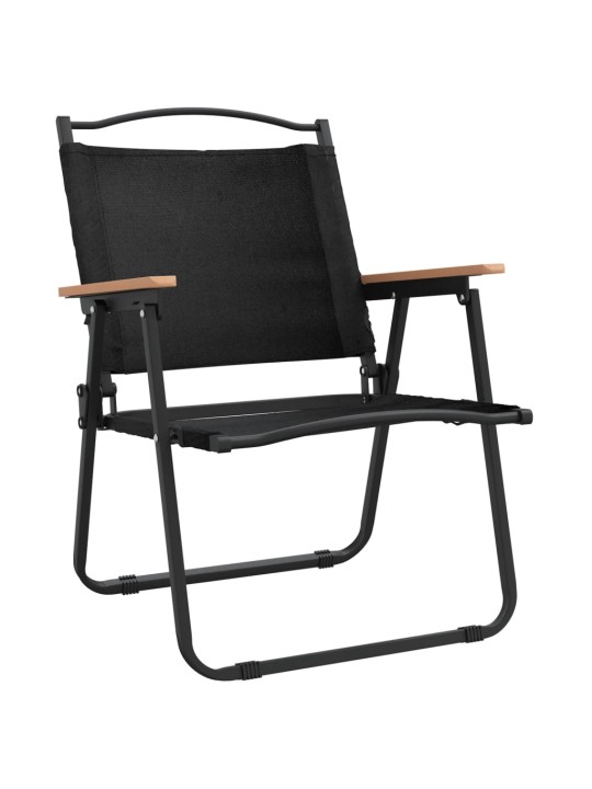 Stovyklavimo kėdės, 2vnt., juodos, 54x55x78cm, oksfordo audinys
