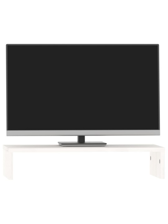 Monitoriaus stovas, baltas, 50x27x10cm, pušies medienos masyvas